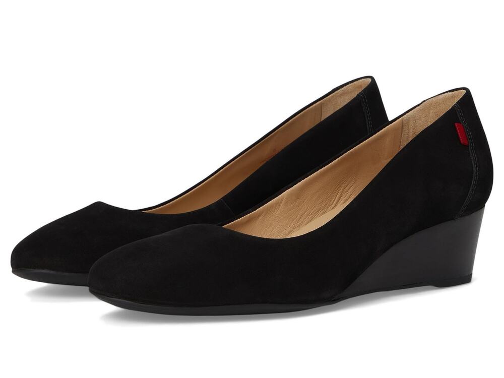 MARC JOSEPH NEW YORK WOMEN'S PROSPECT WEDGE BLACK NOBUCK 9.5 MEDIUM
